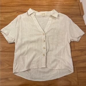 Beige Button-Up Shirt